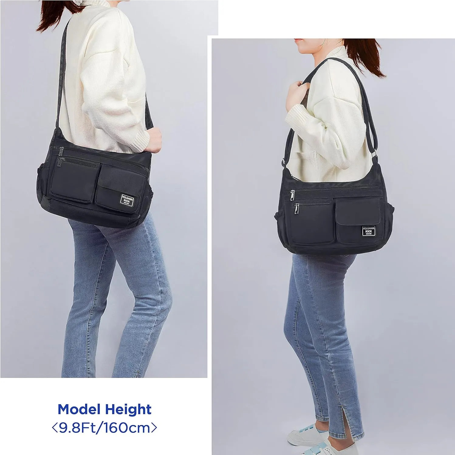 VOLGANIK ROCK Crossbody Bags for Women RFID Lightweight Travel Shoulder Bag Waterproof Nylon purses and handbags Pocketbook
