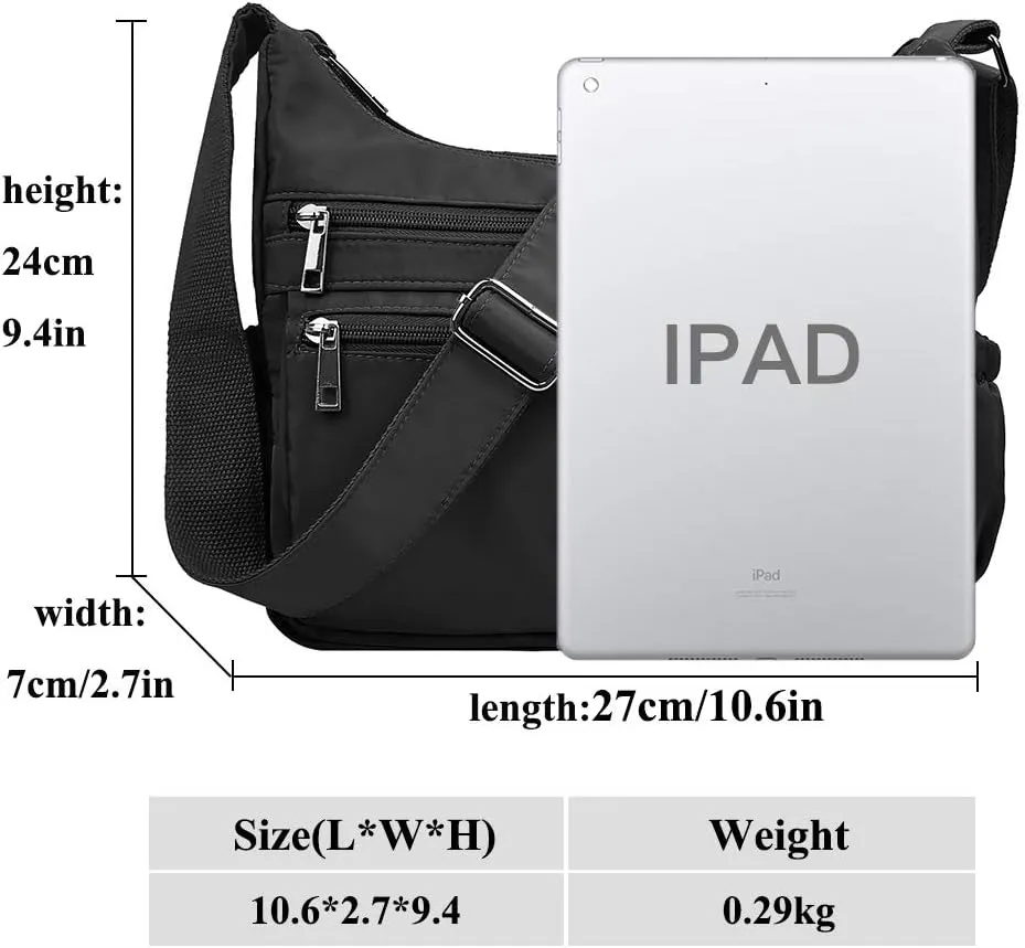 VOLGANIK ROCK Crossbody Bags for Women RFID Lightweight Travel Shoulder Bag Waterproof Nylon purses and handbags Pocketbook