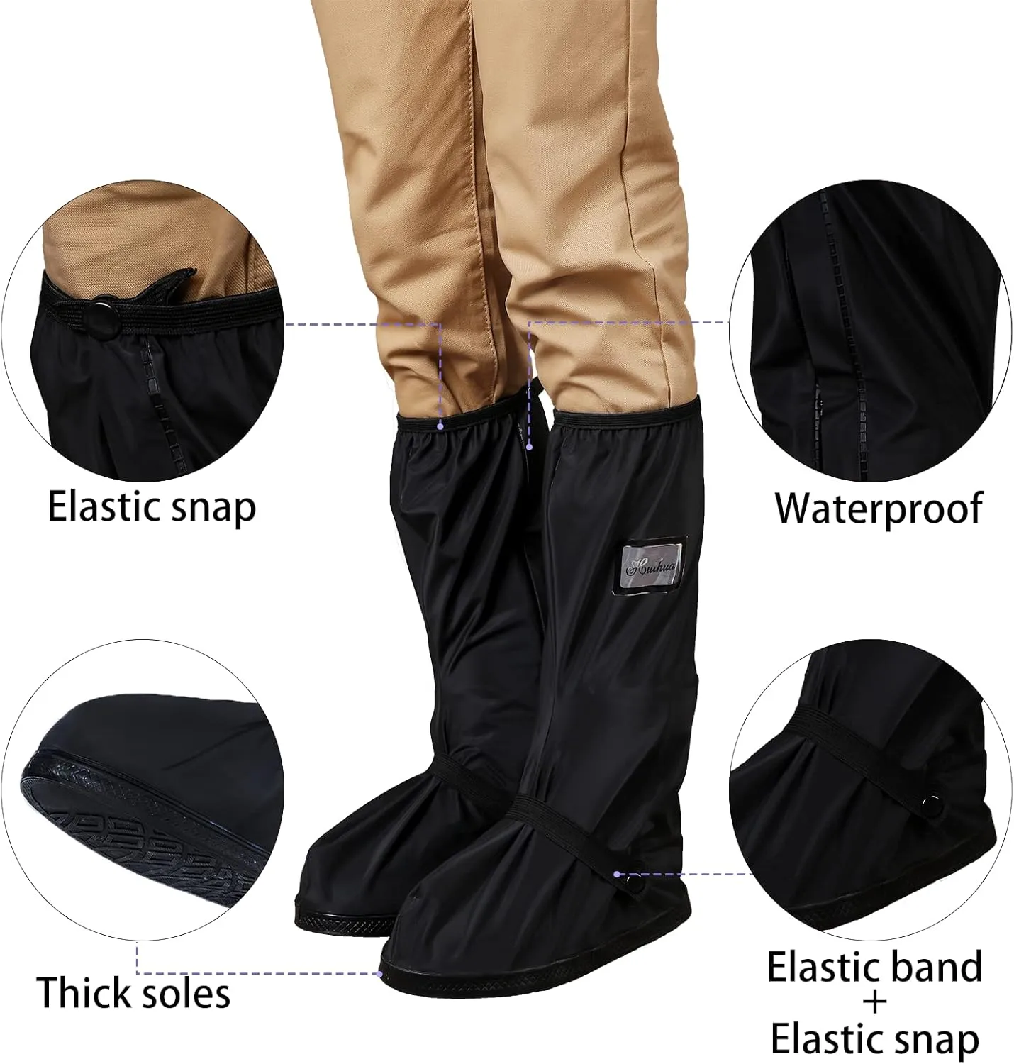 Waterproof Rain Boot Shoe Cover with Reflector Reusable & Foldable