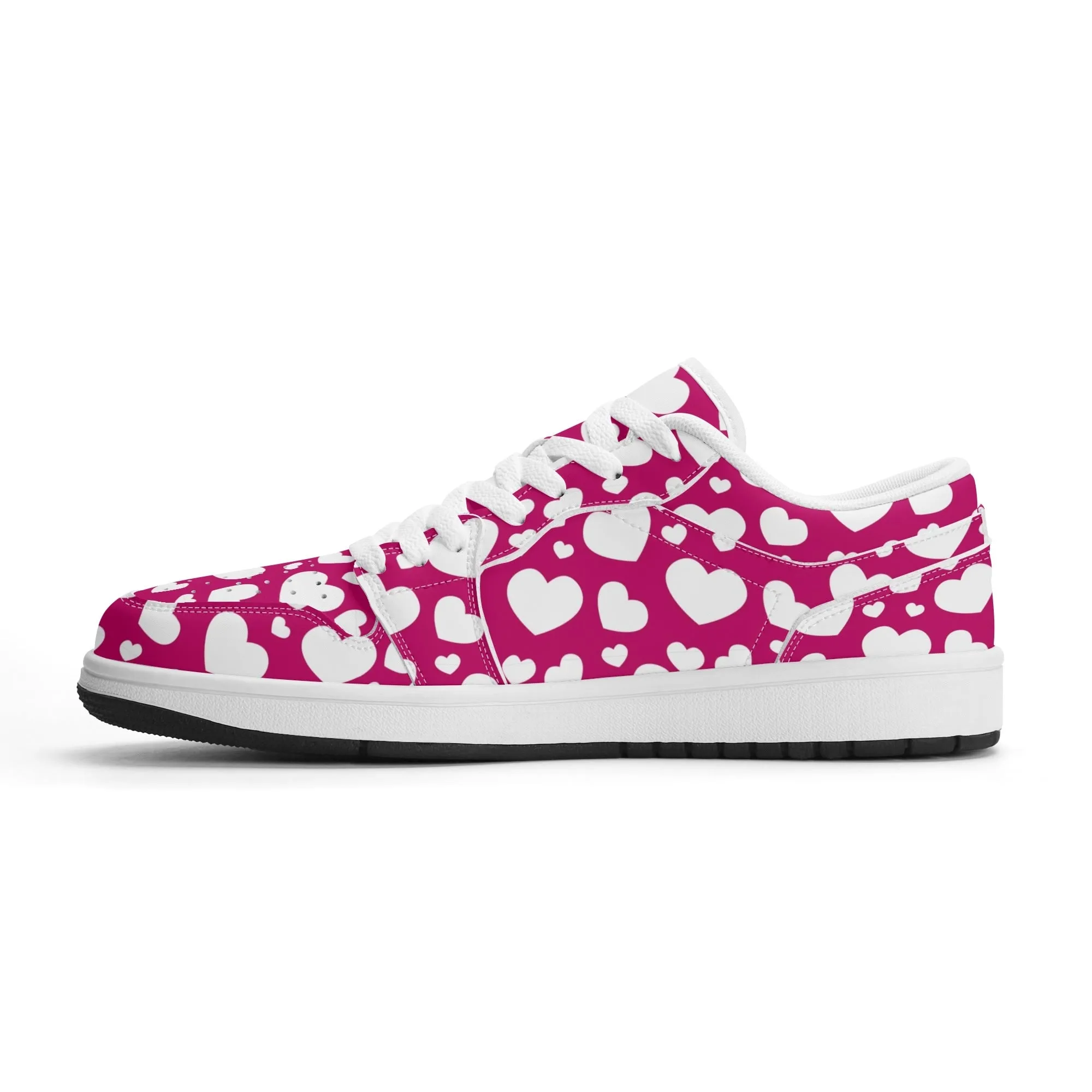 White Hearts Low Top Leder Sneaker für Damen