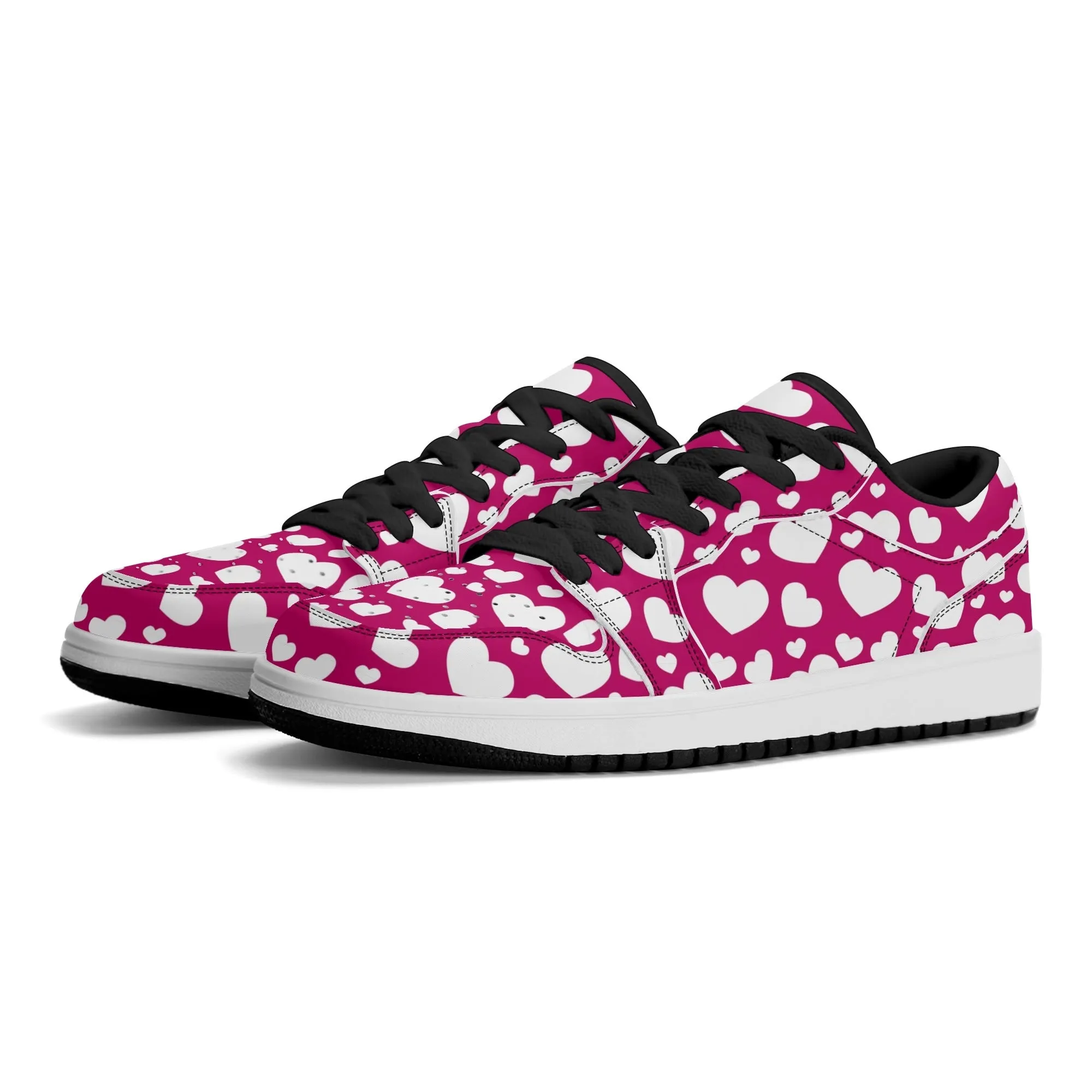 White Hearts Low Top Leder Sneaker für Damen