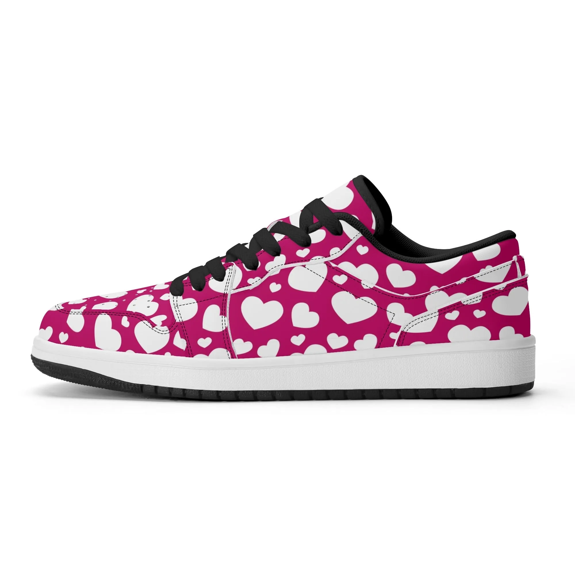White Hearts Low Top Leder Sneaker für Damen