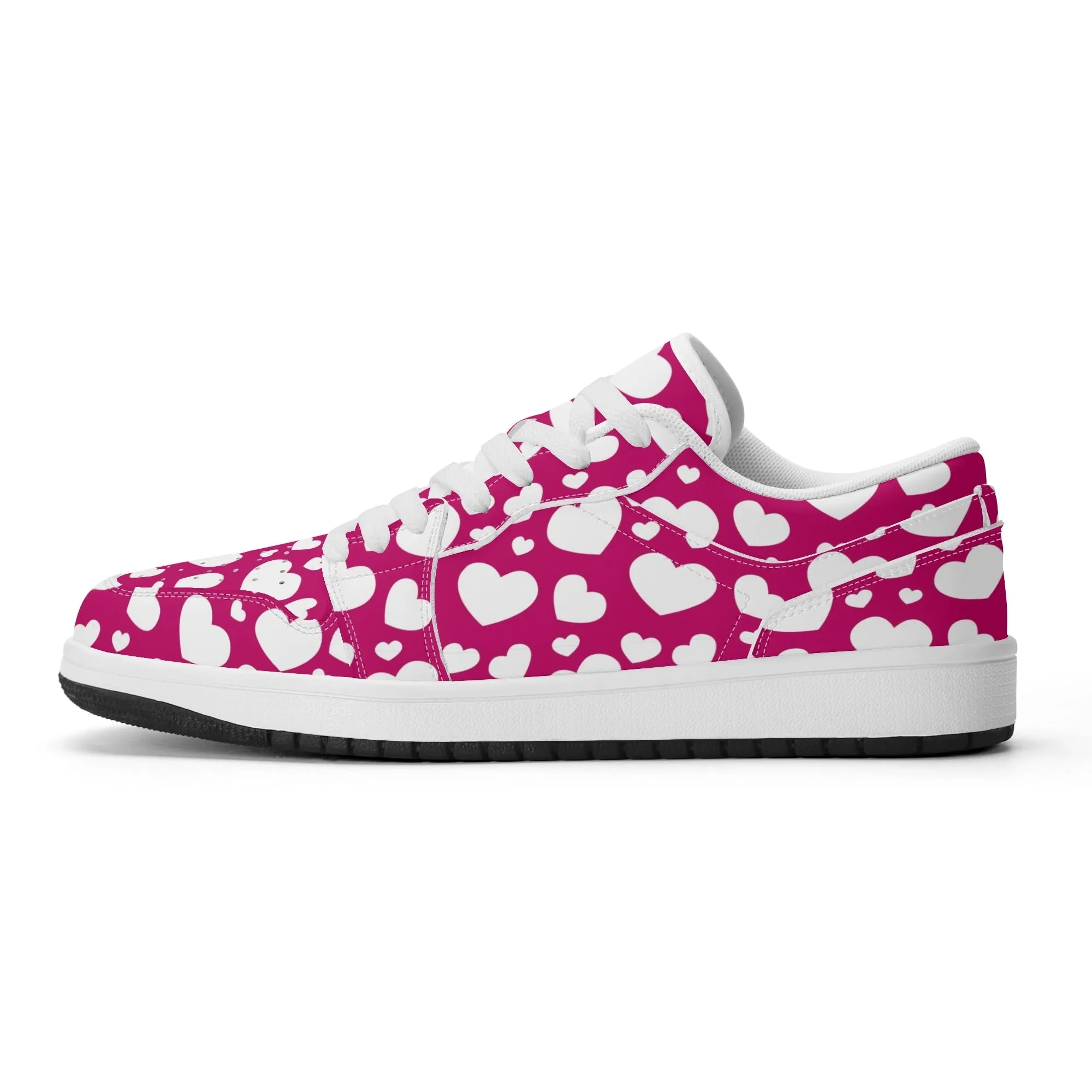 White Hearts Low Top Leder Sneaker für Damen