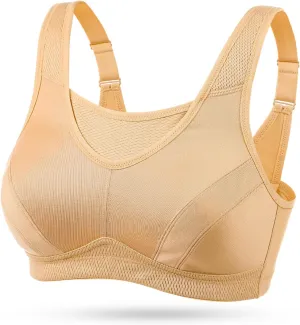 Wingslove High Impact Sports Bras for Women Plus Size Non Padded Wirefree Workout Bra Bounce Control