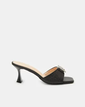 Women Black Embellished Mule