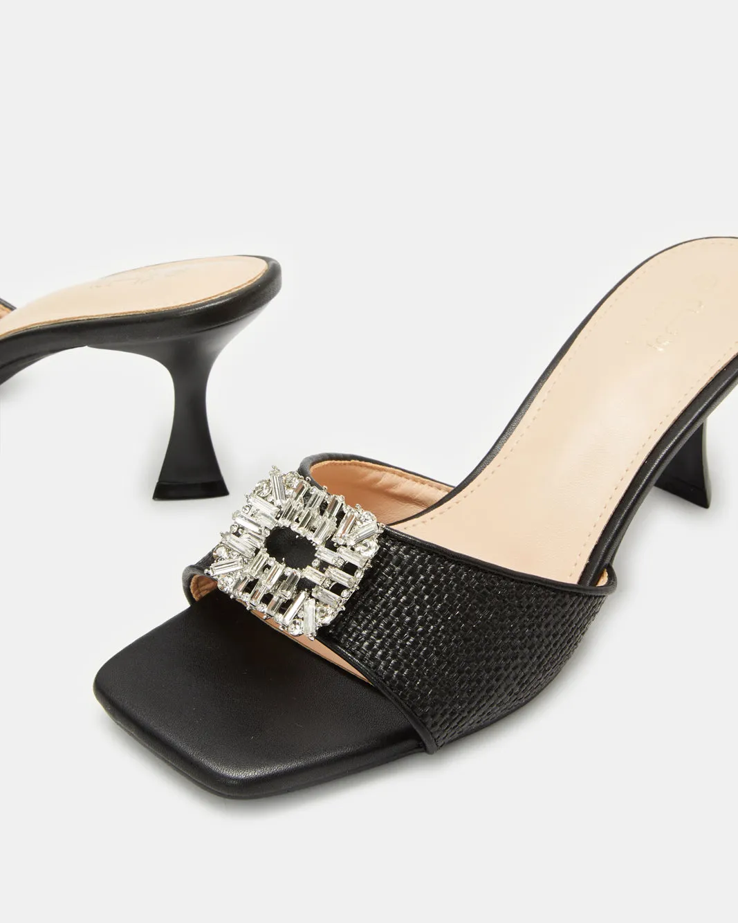 Women Black Embellished Mule