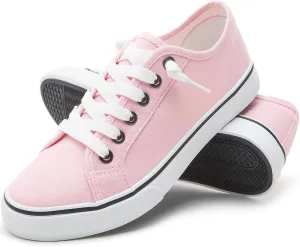 Women Canvas Sneaker Slip On Non Slip Casual Shoes Lace Up Canvas Low Top White Shoes Loafers for Women Fashion Black Sneaker