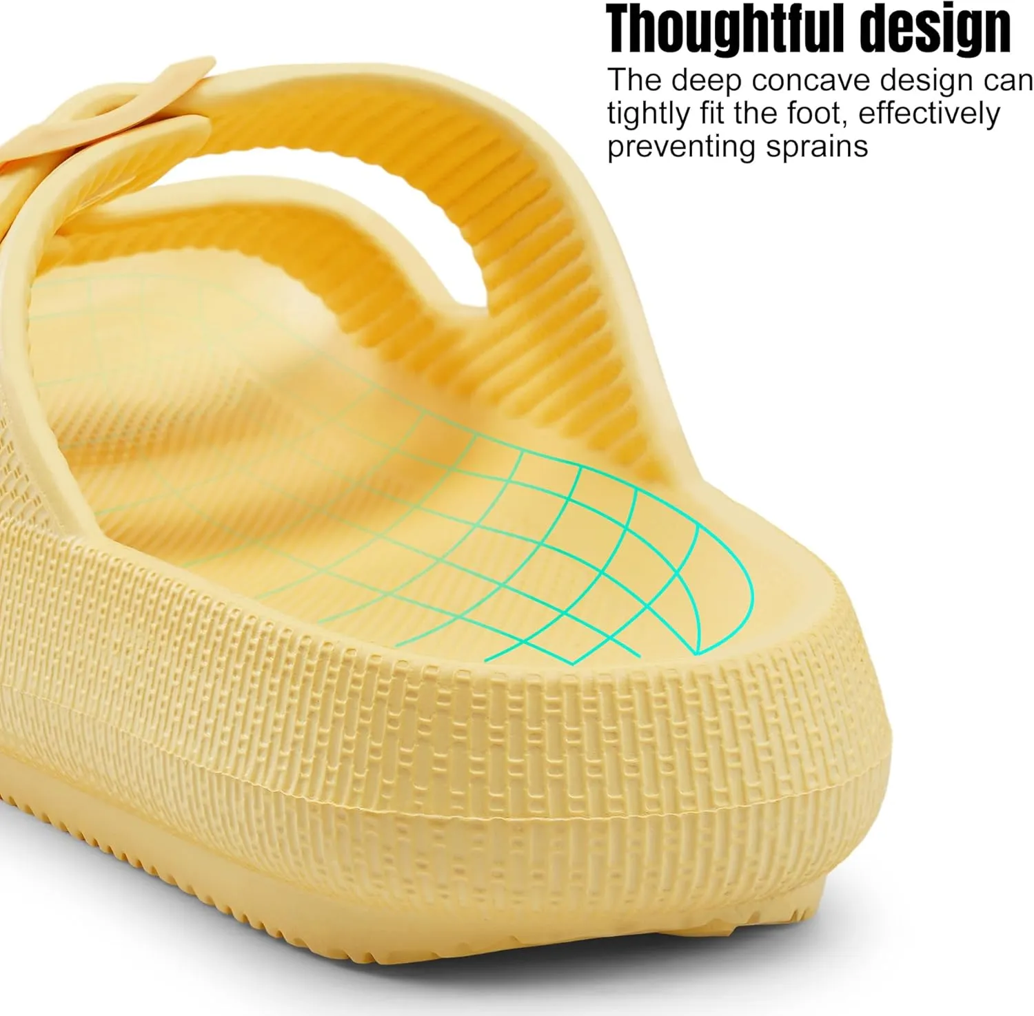 Women Cloud Slide Sandals Woman Slip on Lightweight Adjustable Buckle Slides with Non-Slip Sole for Indoor/Outdoor Use
