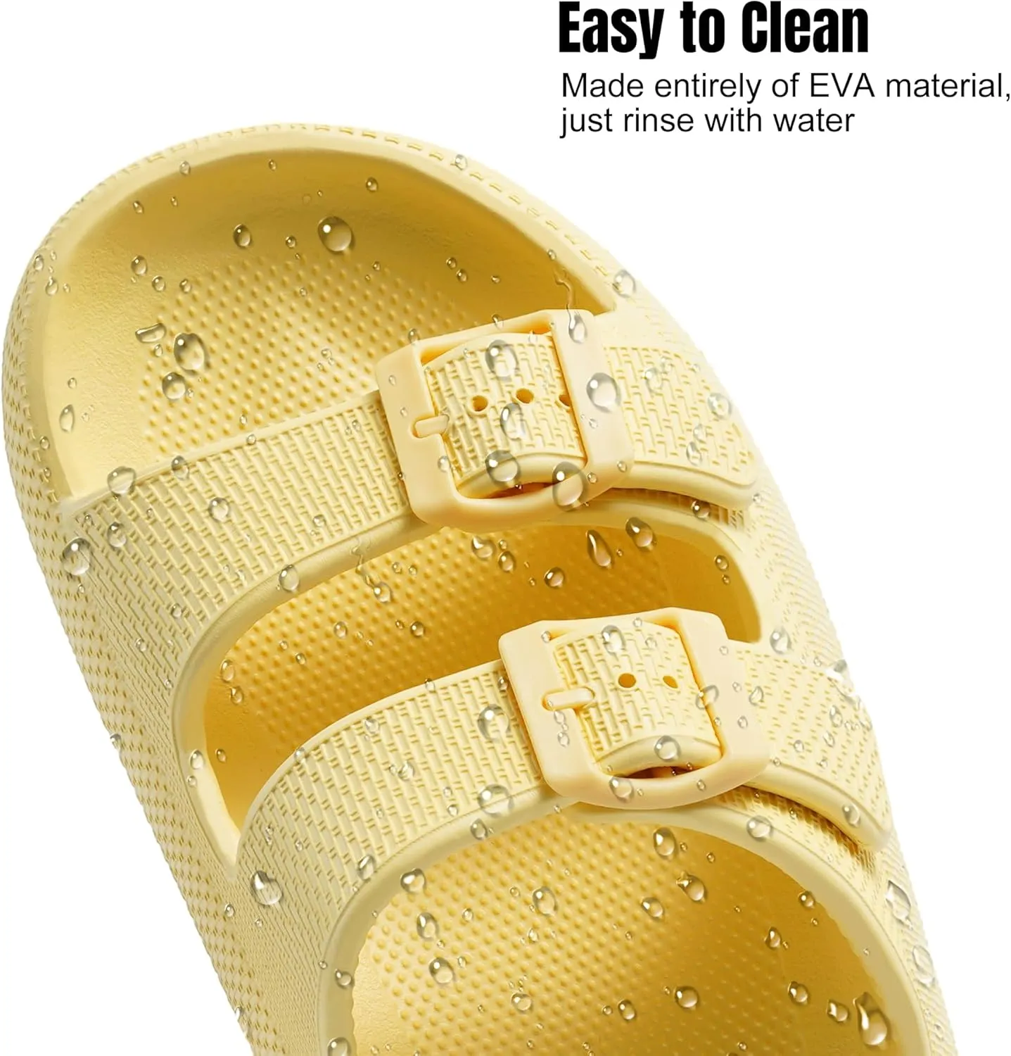 Women Cloud Slide Sandals Woman Slip on Lightweight Adjustable Buckle Slides with Non-Slip Sole for Indoor/Outdoor Use