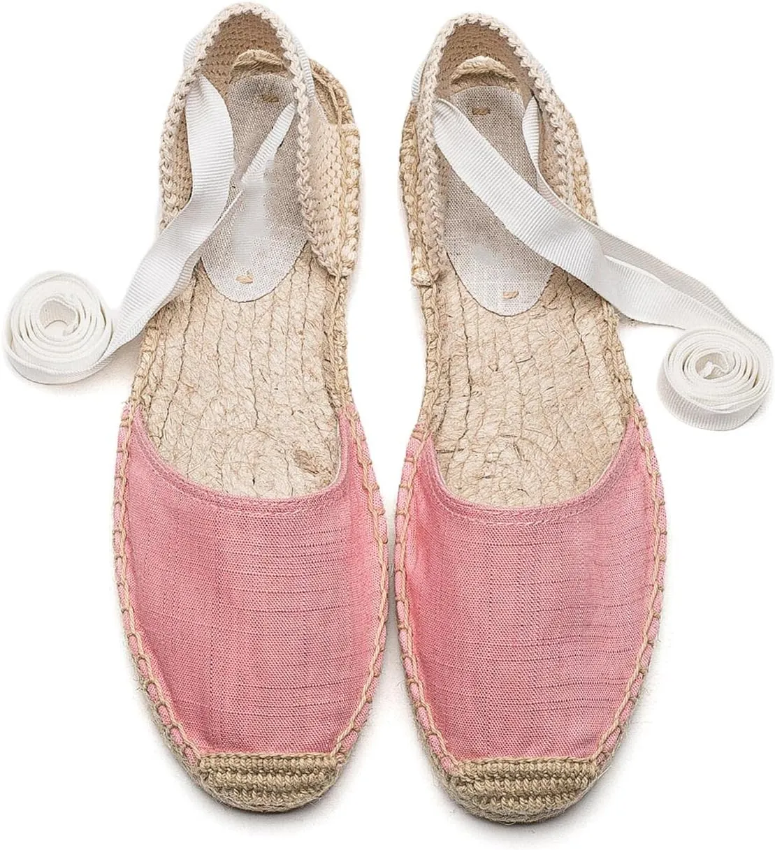 Women Espadrille Lace Up Flats Comfortable Summer Breathable Espadrille Sandals Adjustable Shoelace Dating Work Travel