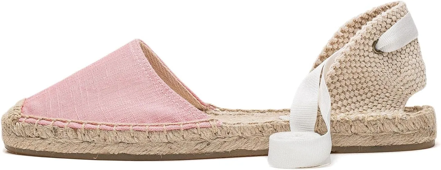 Women Espadrille Lace Up Flats Comfortable Summer Breathable Espadrille Sandals Adjustable Shoelace Dating Work Travel