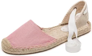 Women Espadrille Lace Up Flats Comfortable Summer Breathable Espadrille Sandals Adjustable Shoelace Dating Work Travel
