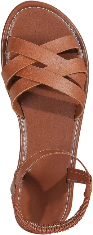 Women Fashion Hollow Strappy Roman Sandals Summer Comfort Walking Flats Casual Lightweight Flat Sandal Shoes