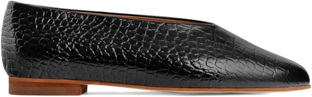 Women Flat Penny Loafers Closed Round Toe Slip On Loafer Flats Matte Leather Crocodile Ballet Flats for Daily Casual Office Work Flat Shoes Club Driver Flats Comfort Spring Size 4-11 M US