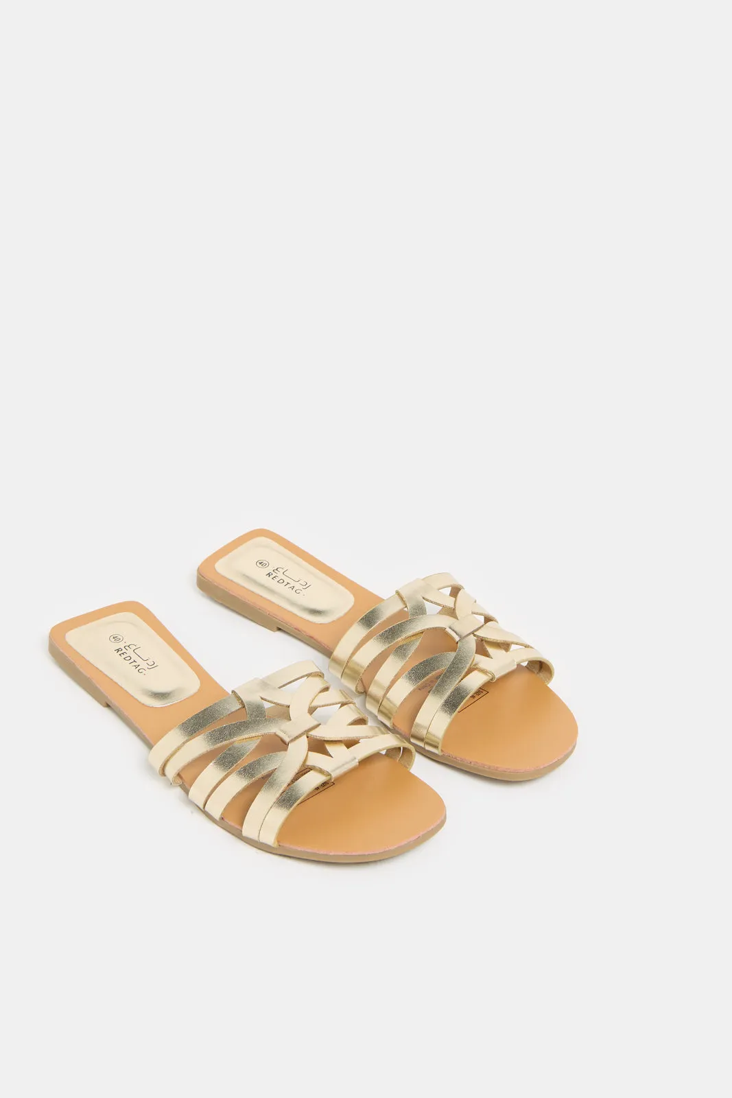 Women Gold Strappy Mule