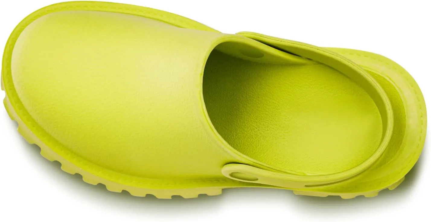 Women Platform Thick Soled Slippers,Beige Slip On Clogs Casual Non Slip Home Lazy Waterproof Fashion Sandals