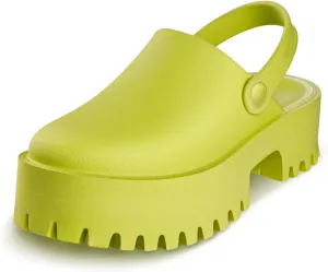 Women Platform Thick Soled Slippers,Beige Slip On Clogs Casual Non Slip Home Lazy Waterproof Fashion Sandals