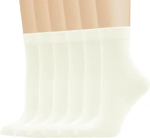 Women Thin Socks Rayon Bamboo Ankle Silky Quarter Anti Odor Casual Summer Socks 6 Pairs