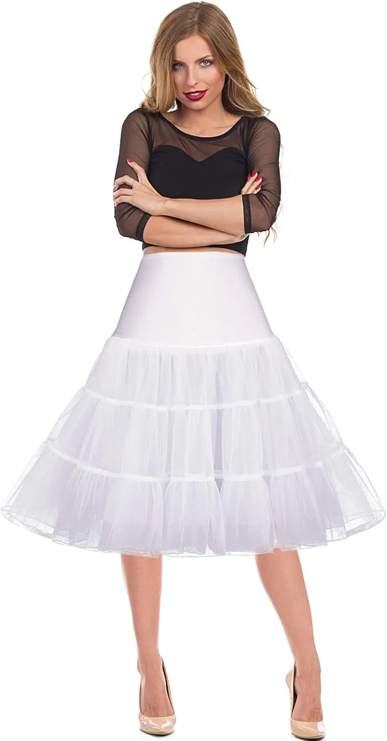 Women's 1950s Petticoat Skirts Vintage Puffy Tutu Crinoline Ballet Underskirt