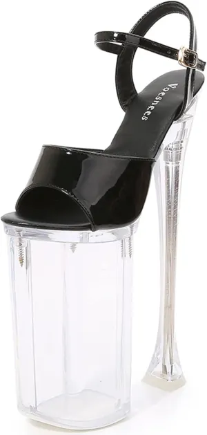 Women's 26CM/10.23IN LED Light Shine Platform Sandals Fetish High Heel Sexy Stripper Nightclub Pole Dancing Shoes Party Dress Pumps