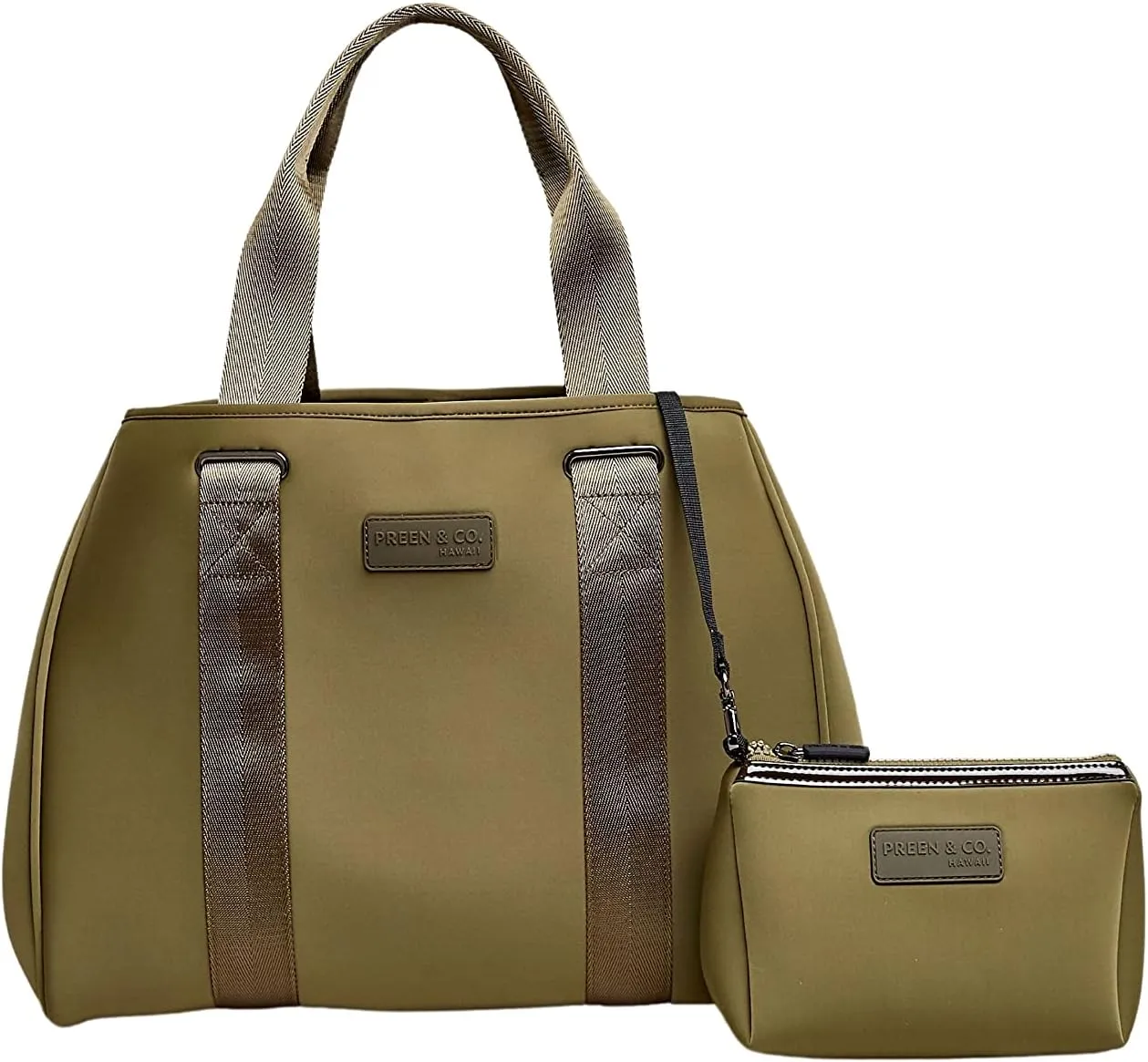 Women’s Activewear and Vacation Tote with detachable small case. Neoprene and mesh. Washable, Folds flat