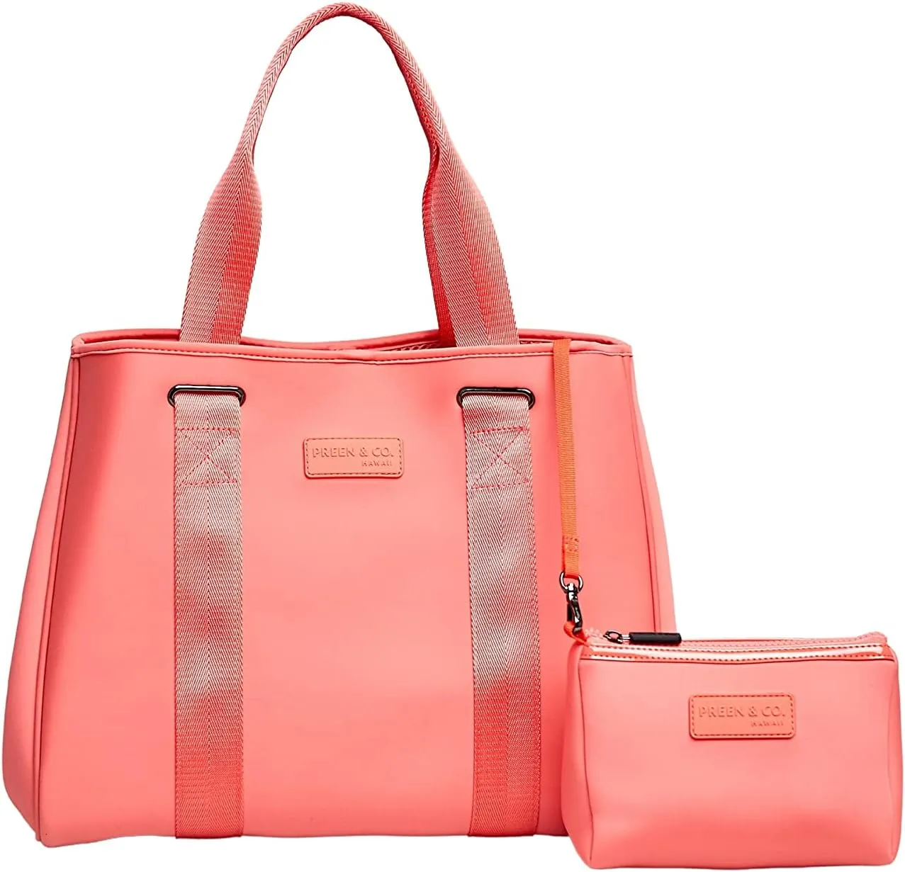 Women’s Activewear and Vacation Tote with detachable small case. Neoprene and mesh. Washable, Folds flat
