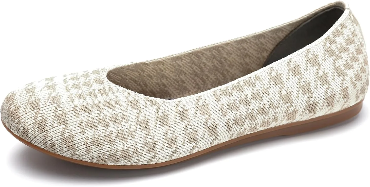 Women's Ballet Flat Dressy Casual Knit Shoes Round Toe Women Mesh Flats