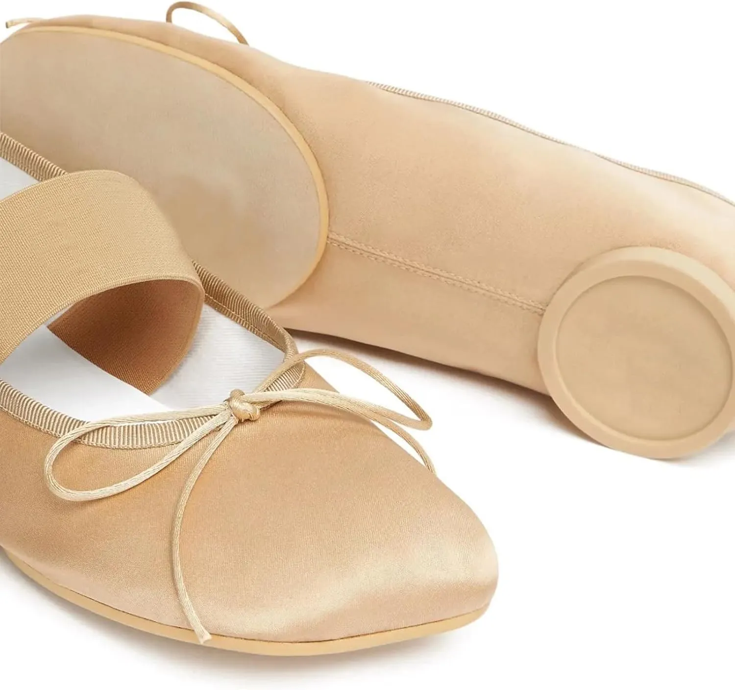 Womens Ballet Flats Square Toe Satin Shoes Wide Width Comfort Casual Work Shoes for Women Office 2025 Spring