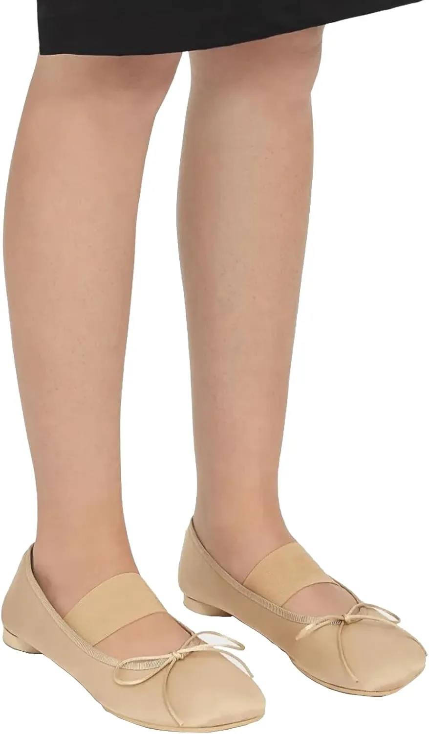 Womens Ballet Flats Square Toe Satin Shoes Wide Width Comfort Casual Work Shoes for Women Office 2025 Spring