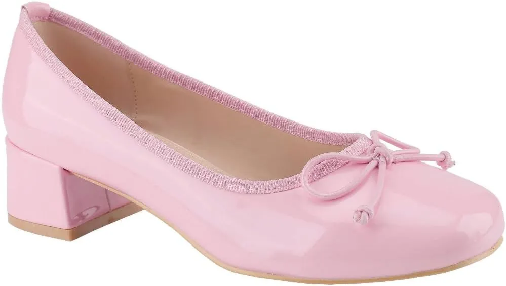 Women's Ballet Pumps Low Chnuky Block Heel Pump Round Toe Bow Detail Classic Comfortable Dress Shoes Spring Summer Vacation Spring Break Easter