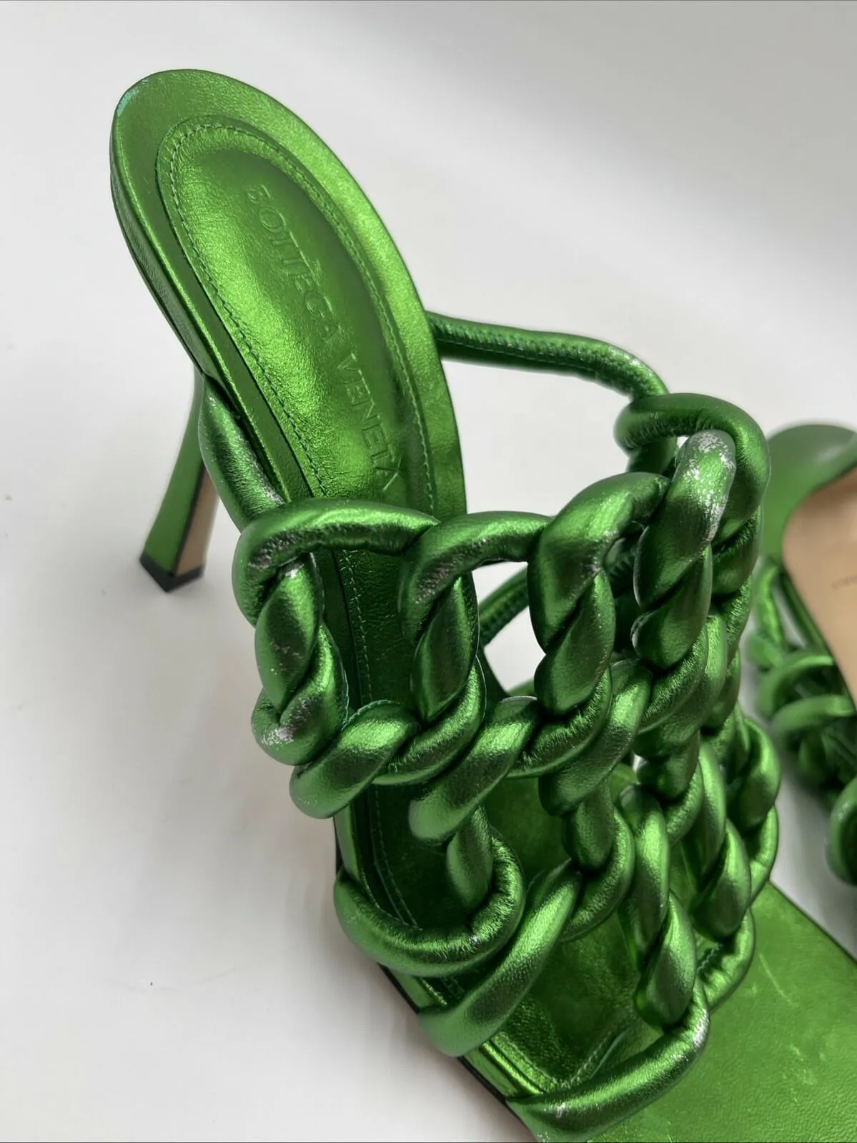 Women’s Bottega Veneta Stretch Mule Heeled Sandals Green Size 39 - Very Good