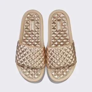 Women's Champagne Metallic Festive offer Slide Lusso Large selection