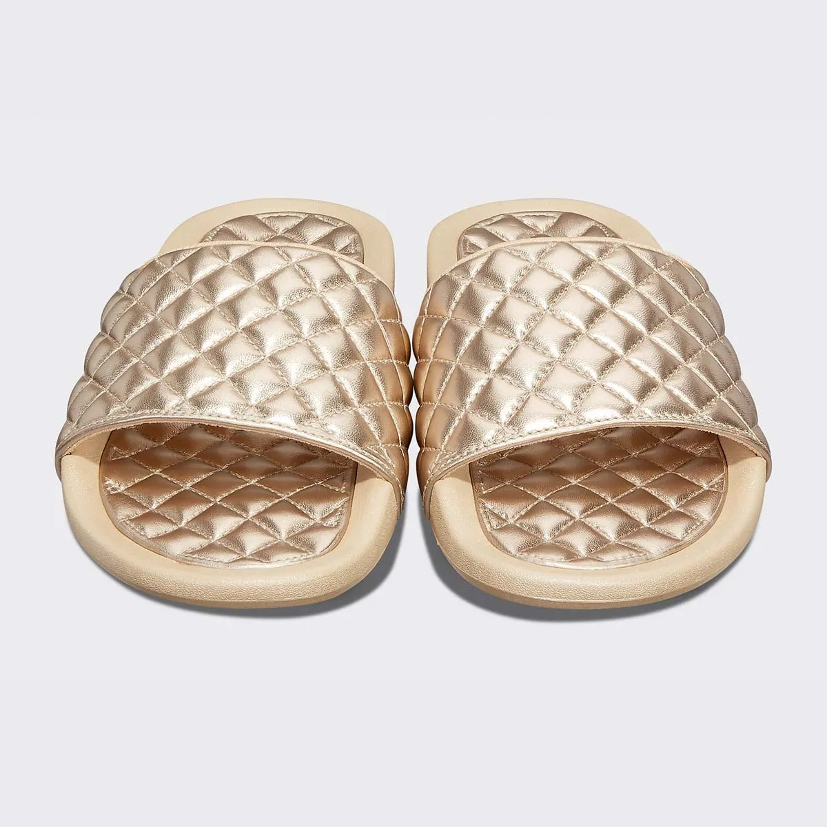 Women's Champagne Metallic Festive offer Slide Lusso Large selection