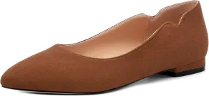 Women's Classic Ballet Flats, Casual Pointed Toe Suede Ballet Comfort Soft Slip On Flats Shoes for Women