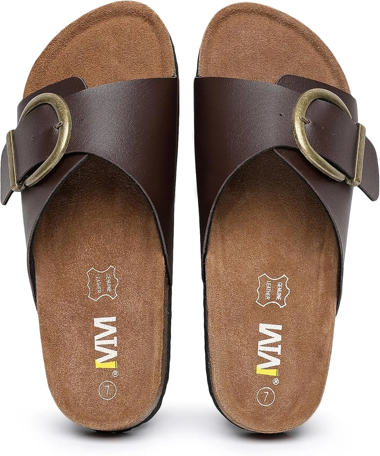 Women's Cork Footbed Sandals Cow Suede Summer Slide Sandals for Women with Adjustable Strap Buckle Open Toe Outdoor Beach Sandals