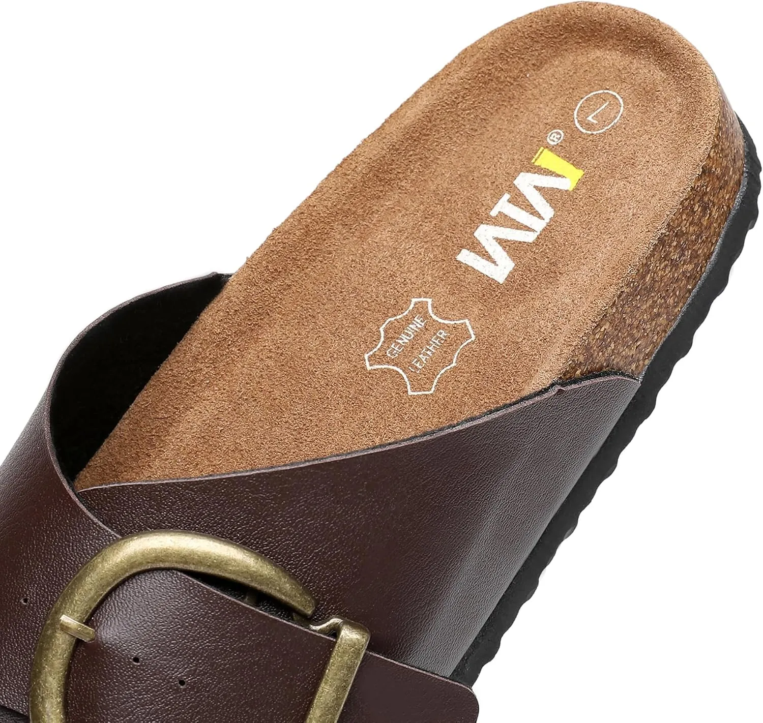 Women's Cork Footbed Sandals Cow Suede Summer Slide Sandals for Women with Adjustable Strap Buckle Open Toe Outdoor Beach Sandals