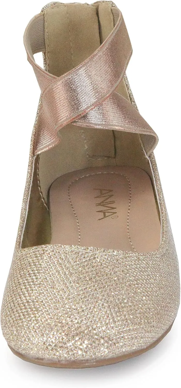 Womens Dana Closed Toe Ankle Strap Slide Flats