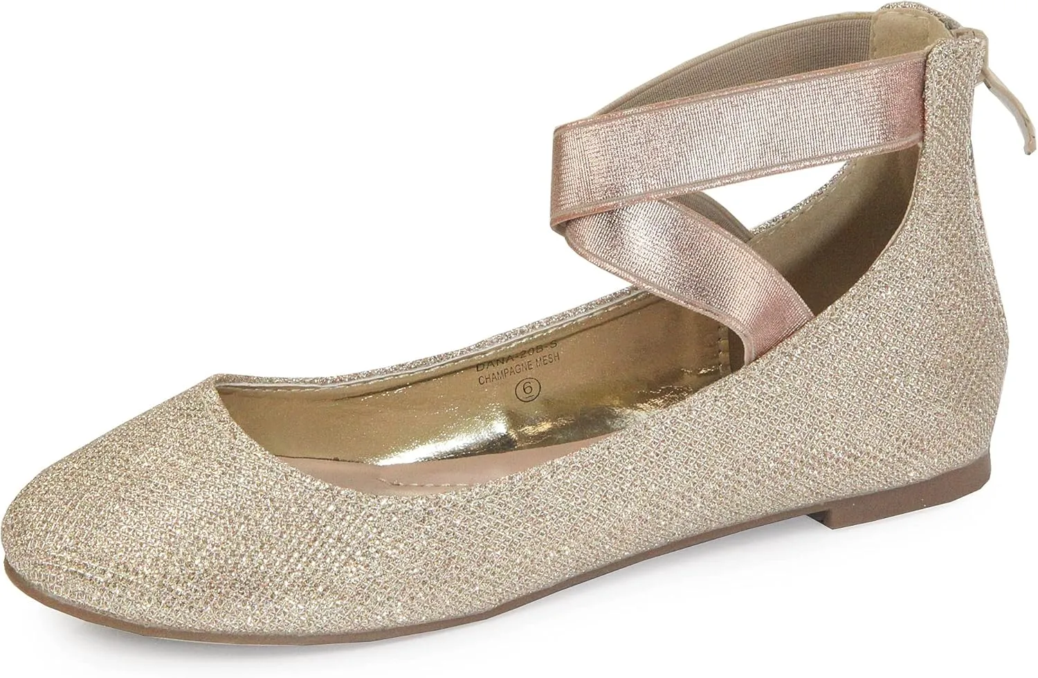 Womens Dana Closed Toe Ankle Strap Slide Flats