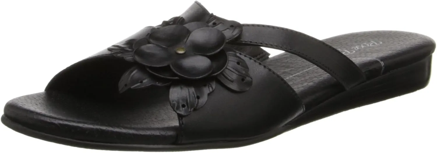 Women's Fiji Dress Sandal,Black Soft Maia Leather,7 XW US