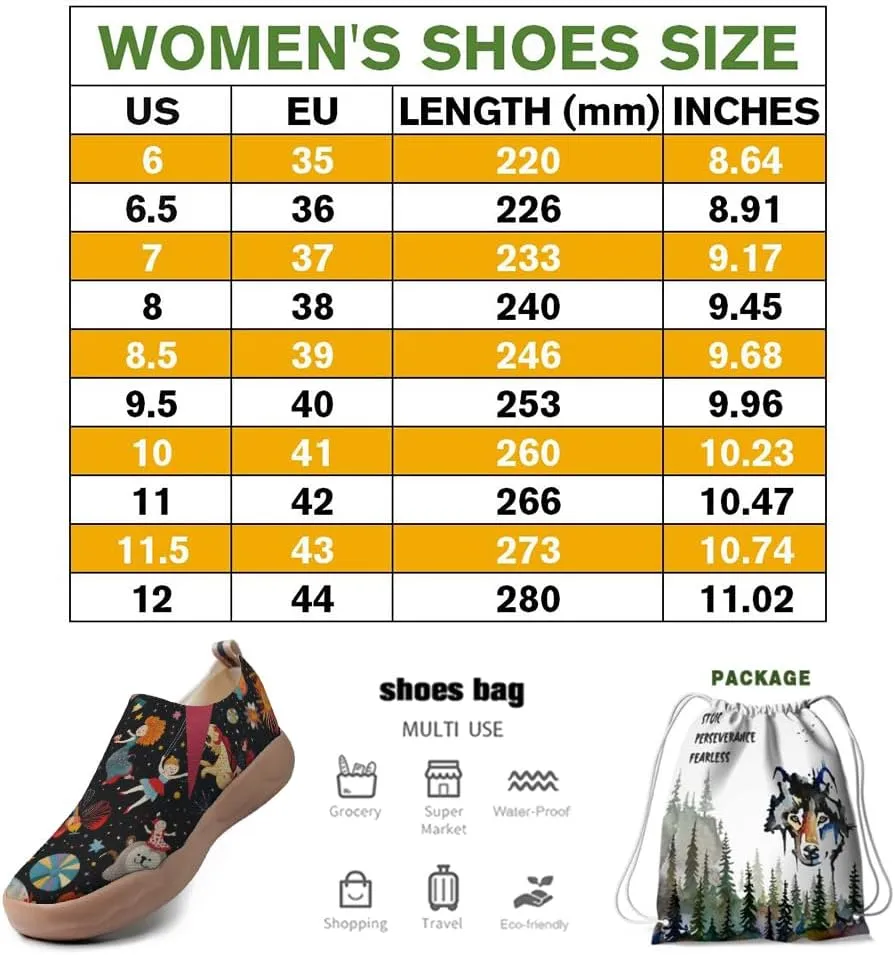 Women's Light Sneakers in Fairy Tale Series Slip-on Travel Shoes for Comfortable Walking and Casual Style
