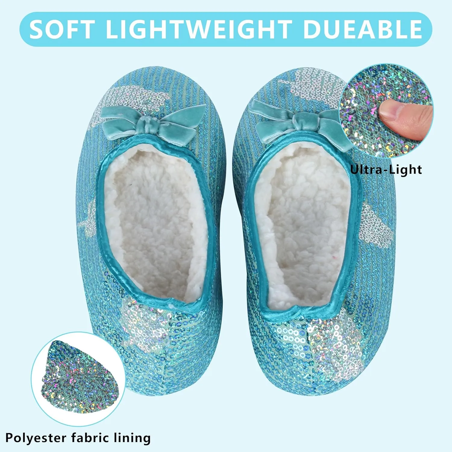 Women's Lightweight Ballet Flats with Moisture-Wicking Polyester Lining and Non-Slip Suede Sole for Indoor Dancing Comfort