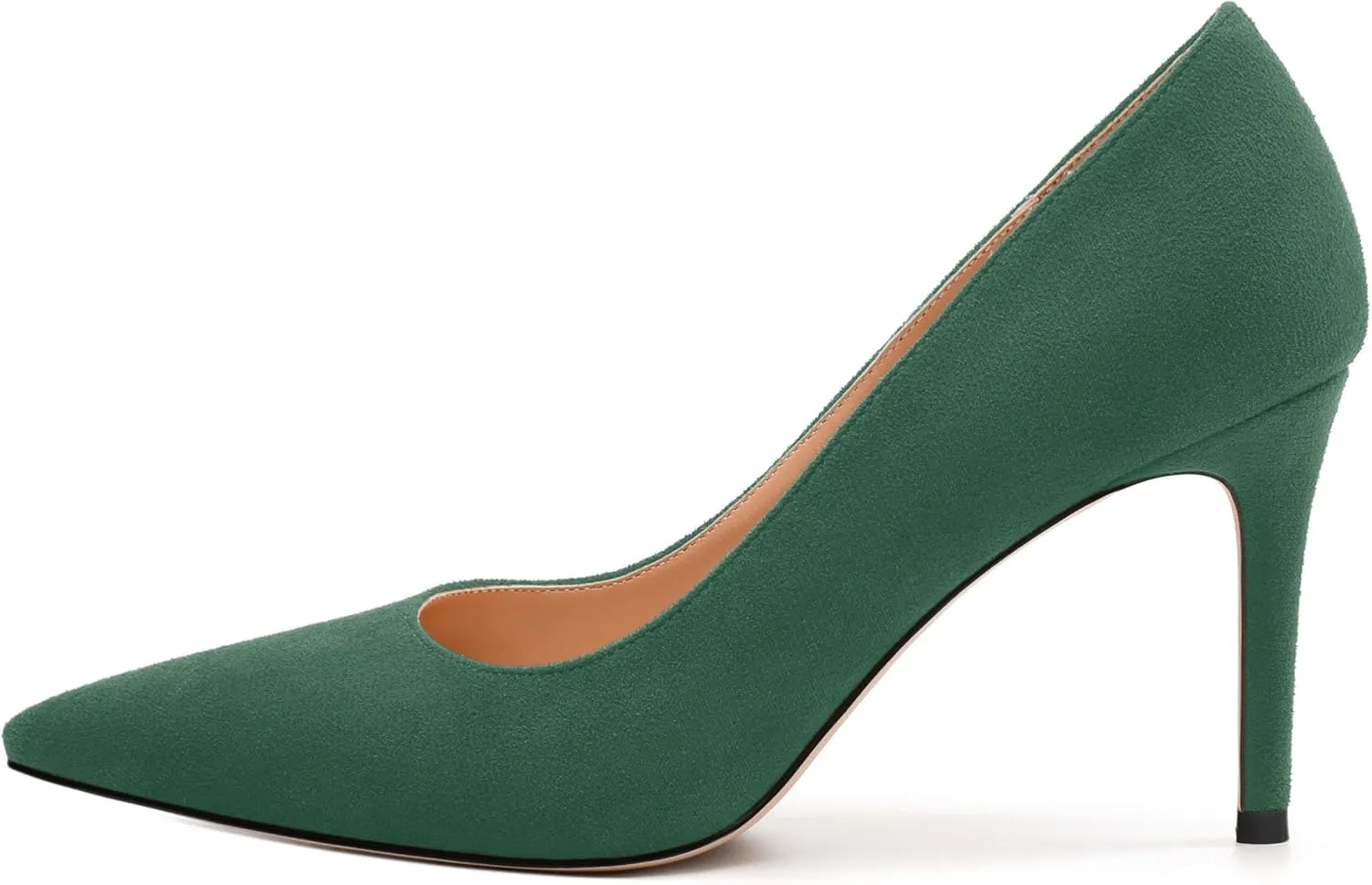 Womens Pumps Pointed Toe Stiletto High Heels Fashion Solid Suede Slip On Shoes for Women