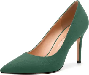 Womens Pumps Pointed Toe Stiletto High Heels Fashion Solid Suede Slip On Shoes for Women