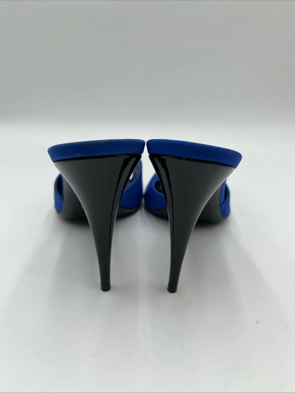 Women’s Saint Laurent LA Silk Heeled Mules Blue Size 42 - Very Good