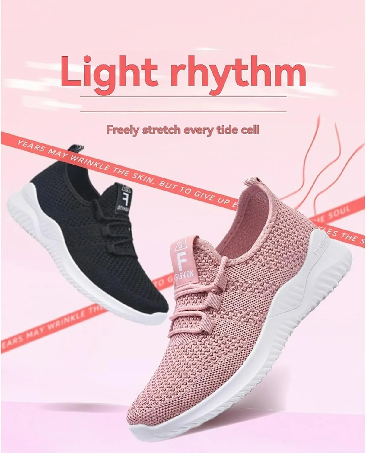Womens Slip On Walking Shoes Non Slip Running Tennis Shoes Breathable Mesh Sneakers Lightweight Gym Workout Shoe Lace-Up Running Athletic Sneakers for Women