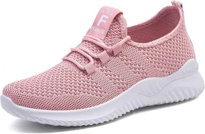 Womens Slip On Walking Shoes Non Slip Running Tennis Shoes Breathable Mesh Sneakers Lightweight Gym Workout Shoe Lace-Up Running Athletic Sneakers for Women
