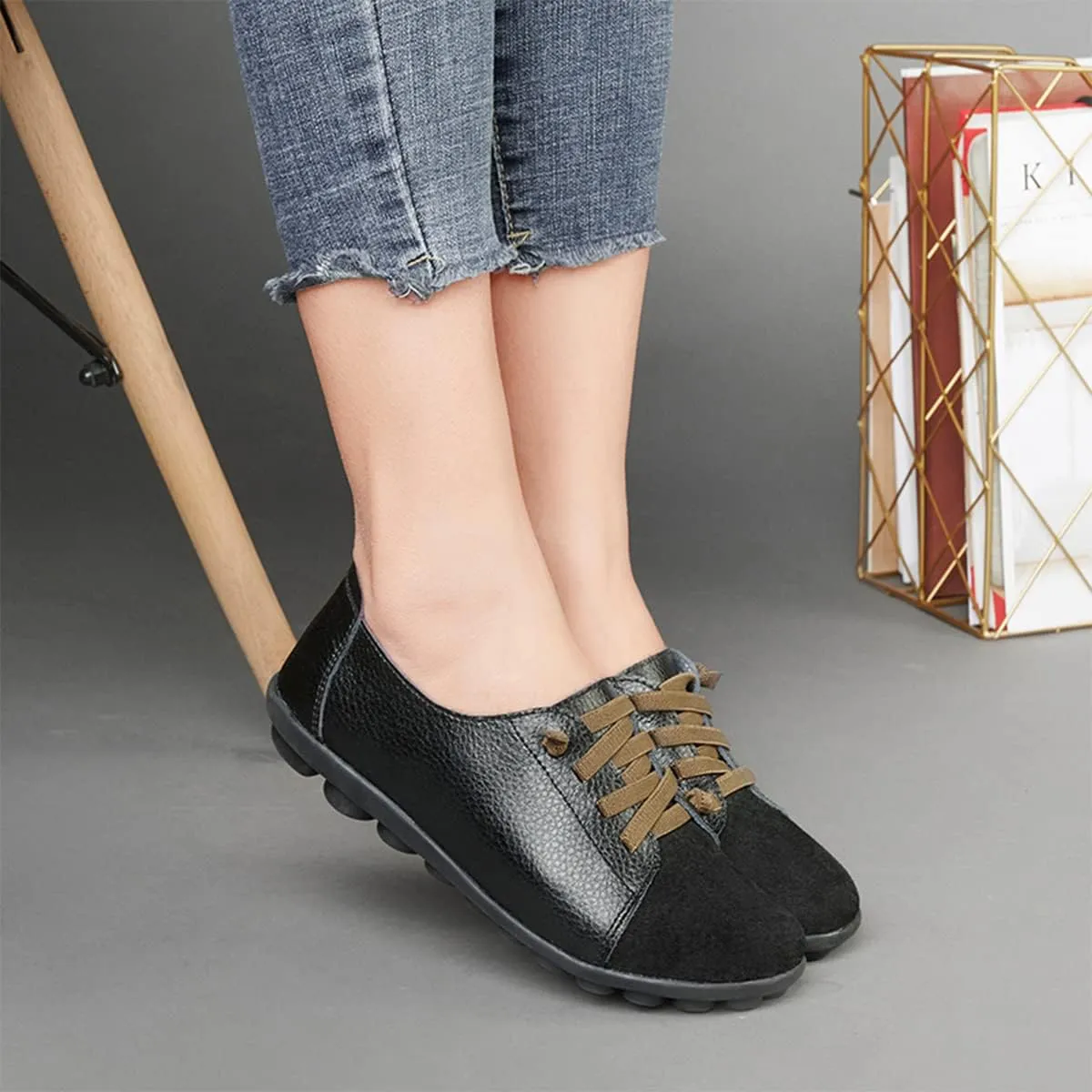 Women's Sneakers Non Slip Shoes Casual Shoes,Lace up Shoes Leather