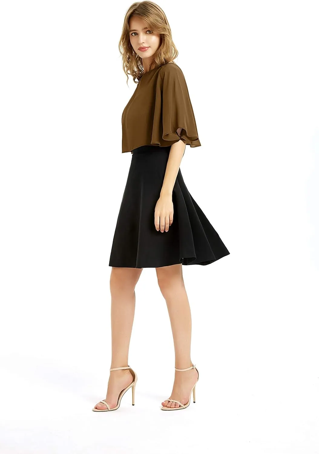 Women's Soft Chiffon Shawl Wraps Shrug for Evening Dress Wedding Cape Bolero Flapper Cover Up