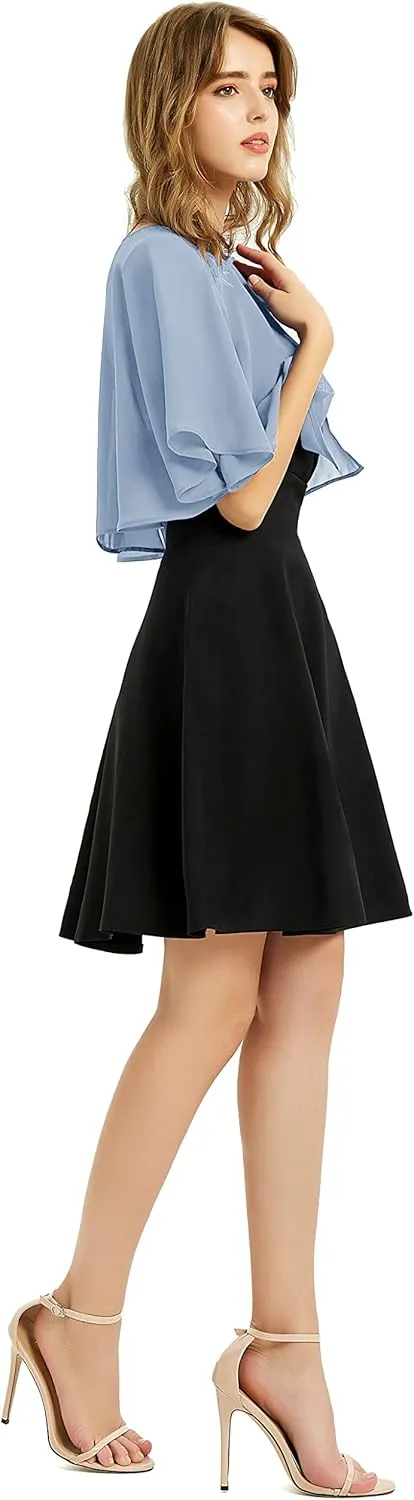 Women's Soft Chiffon Shawl Wraps Shrug for Evening Dress Wedding Cape Bolero Flapper Cover Up