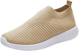 Women's Walking Shoes Cushion Comfortable Breeze Shoes Running Shoes for Women Lightweight Men's Casual Shoes Wedge Sneakers Brown Tennis Shoe Trainers Shoe
